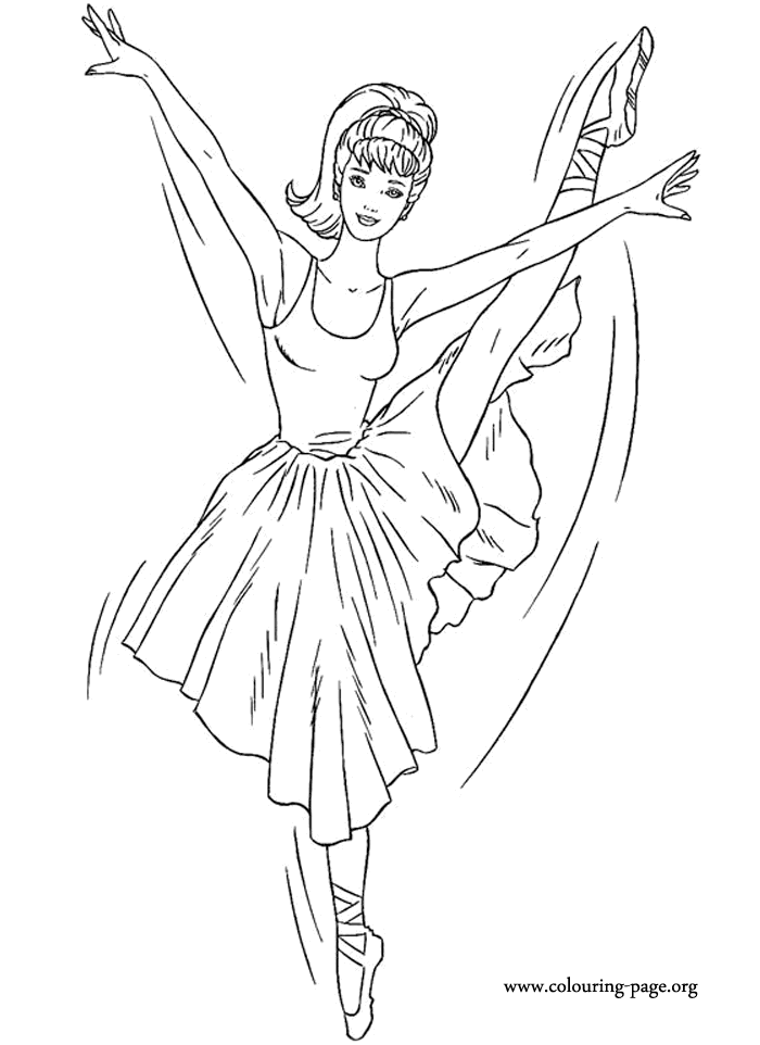 Barbie Ballerina Coloring Page