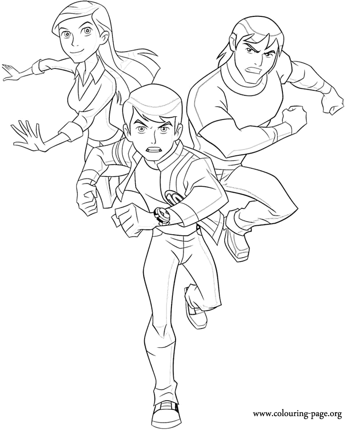 Ben 10, Gwen Tennyson and Kevin Ethan Levin coloring page