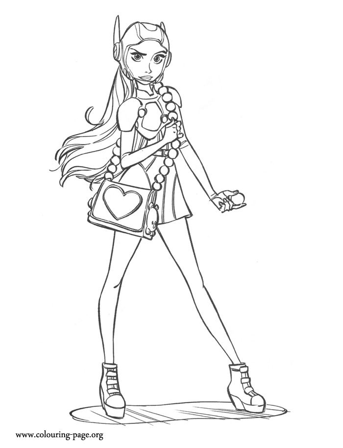 Honey with her super purse coloring page