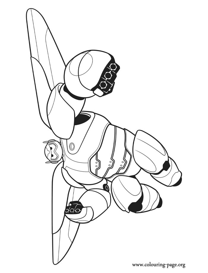 Baymax, a combat robot coloring page