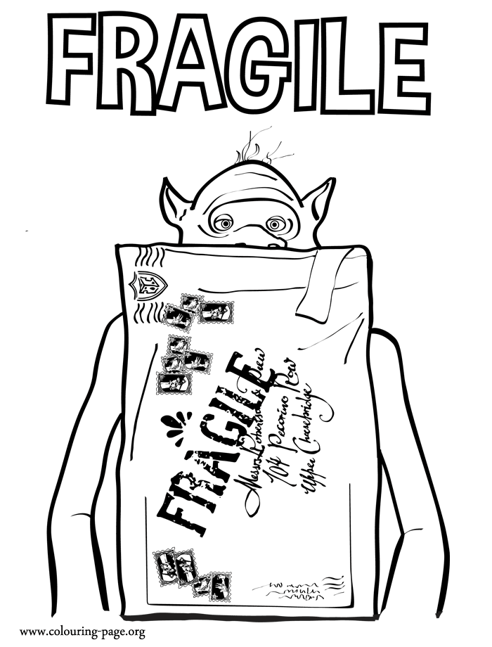 Fragile coloring page