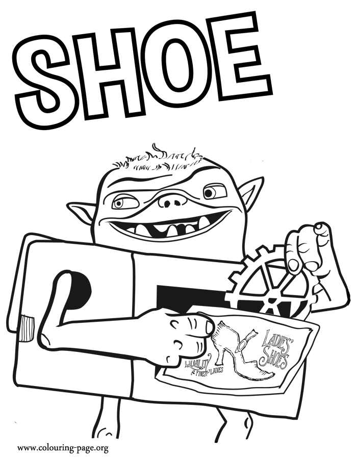 Shoe coloring page