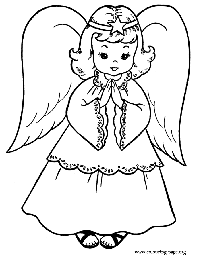 Christmas angel coloring page