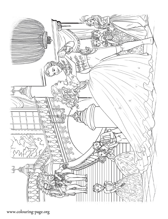 Cinderella at the Grand Ball coloring page