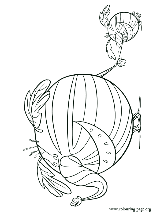 Watermelophant with his baby coloring page