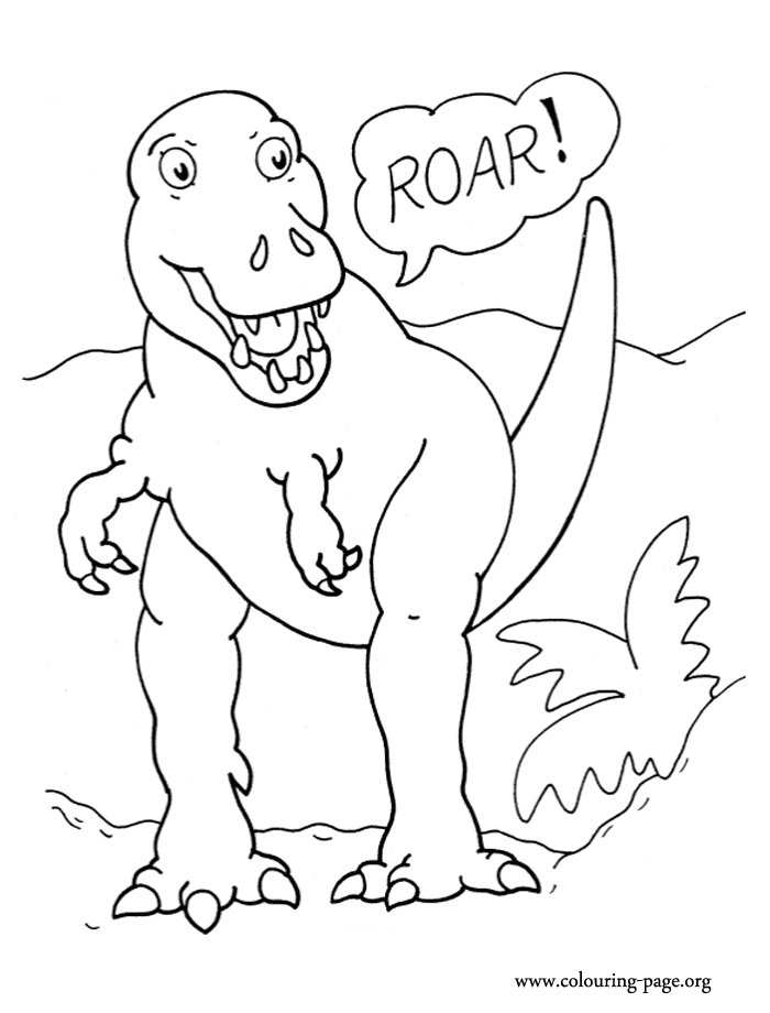 A hungry Tyrannosaurus coloring sheet