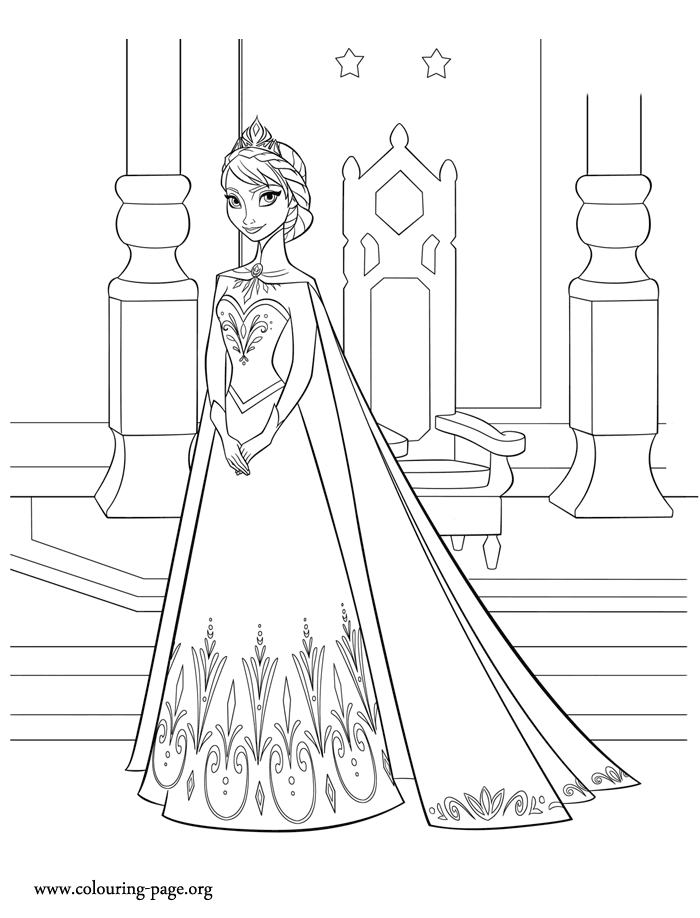 Elsa, queen of Arendelle coloring page