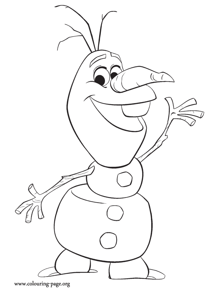 Olaf, a snowman coloring page