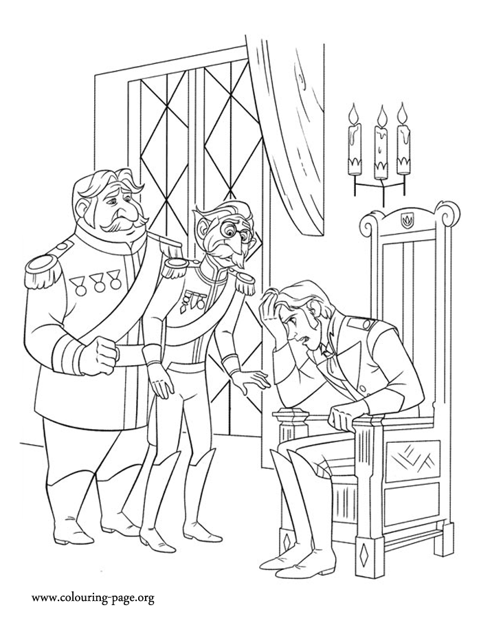 Prince Hans and Duke of Weselton coloring page