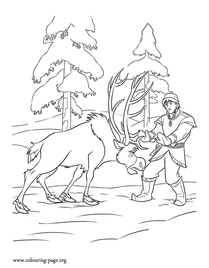 Sven angry with kristoff coloring page