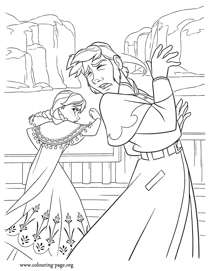 Anna attacking Hans coloring page