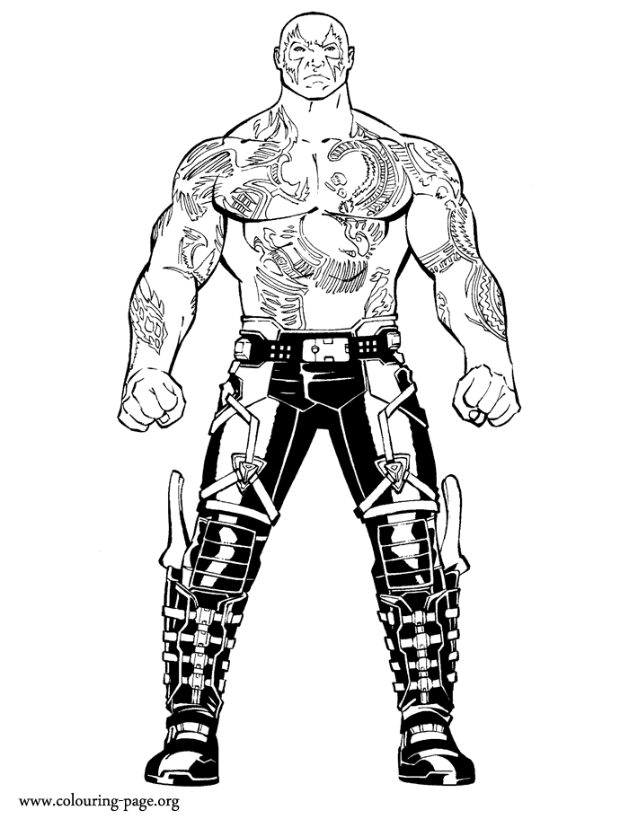 Drax, a member of the Guardians coloring page