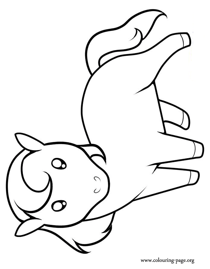 Horses - A cute little horse coloring page