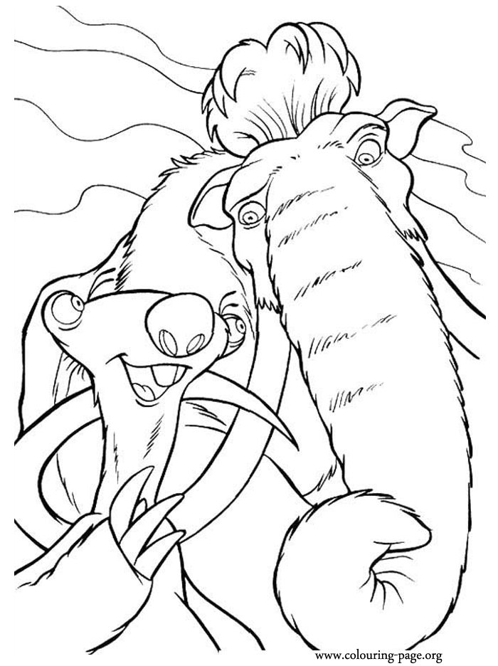 Ice age - Sid and Manny coloring page