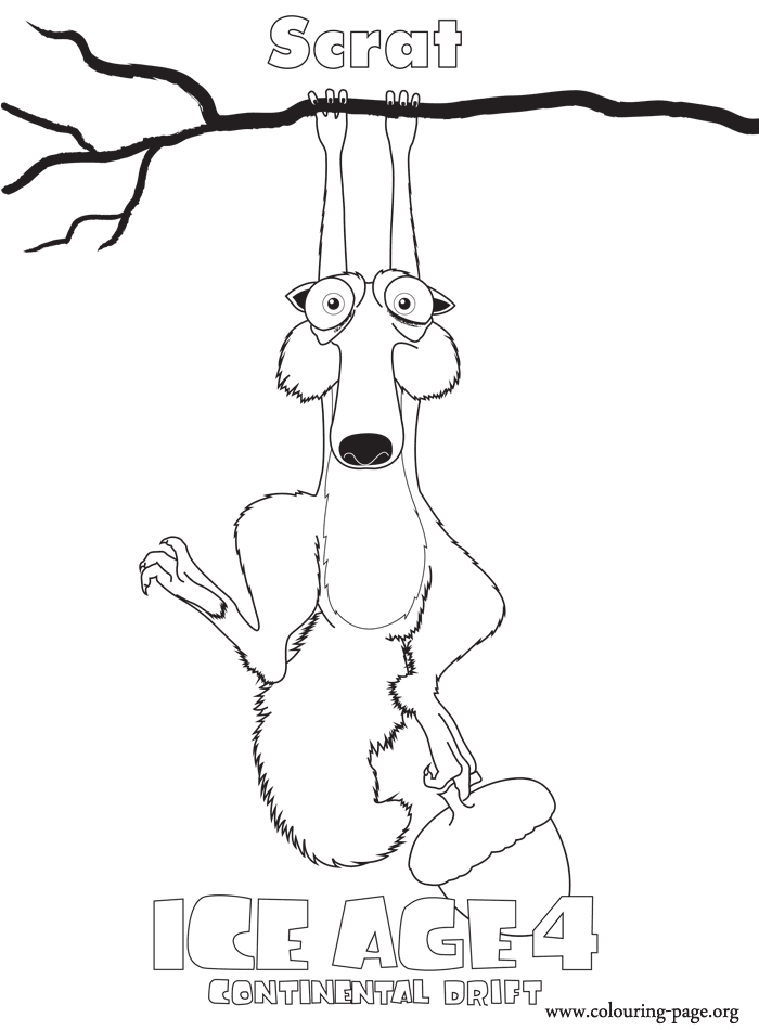Scrat - Continental Drift coloring page
