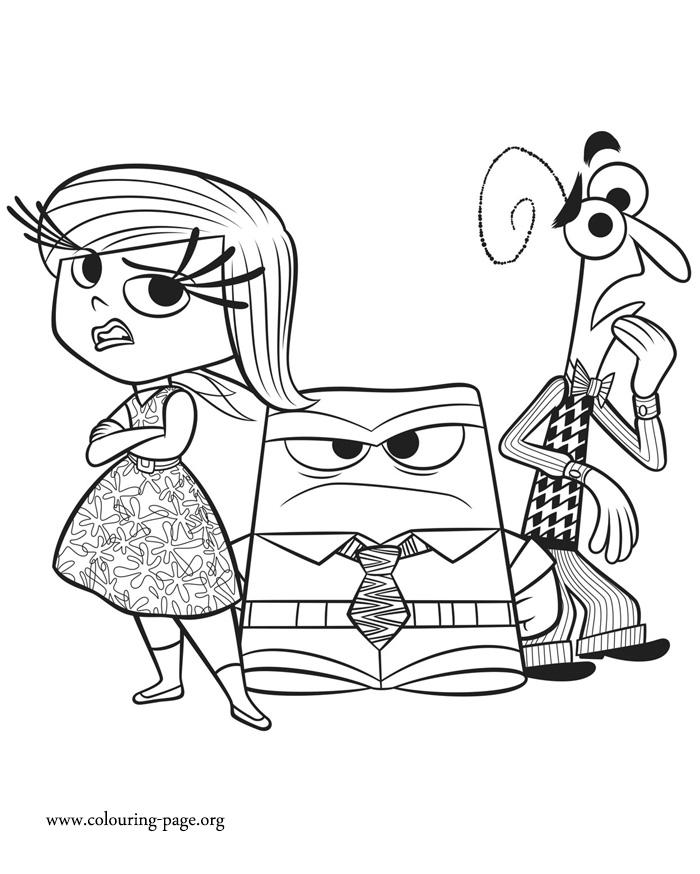 Inside Out - Fear, Disgust and Anger coloring page