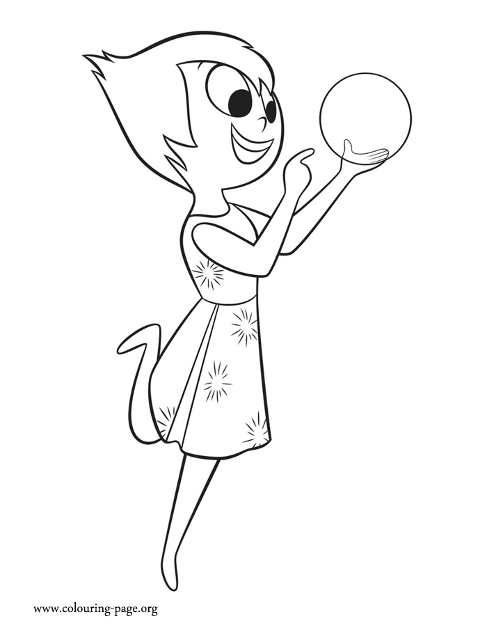 Joy with a glowing light coloring page
