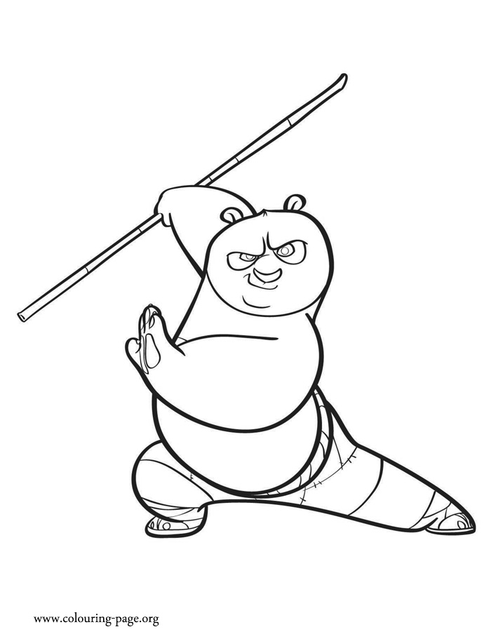 Po, the legendary Dragon Warrior coloring page