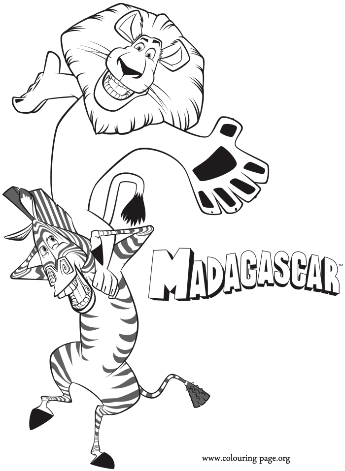 Alex The Lion Madagascar Coloring Pages Coloriage Marty