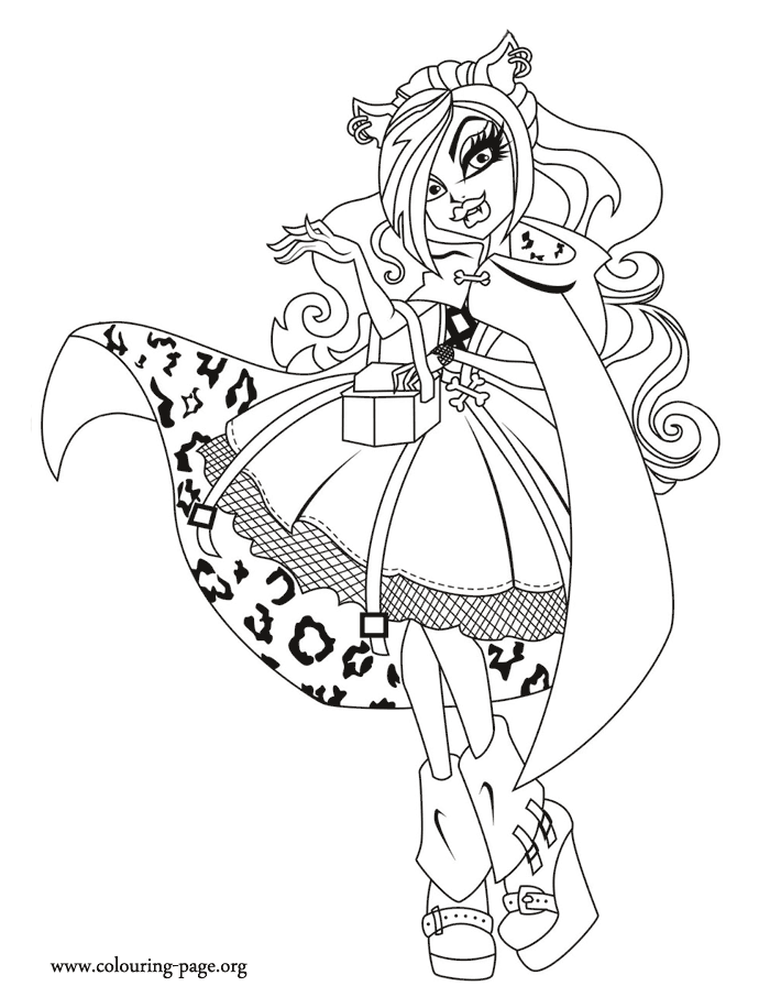 Clawdeen Wolf, a student at Monster High coloring page