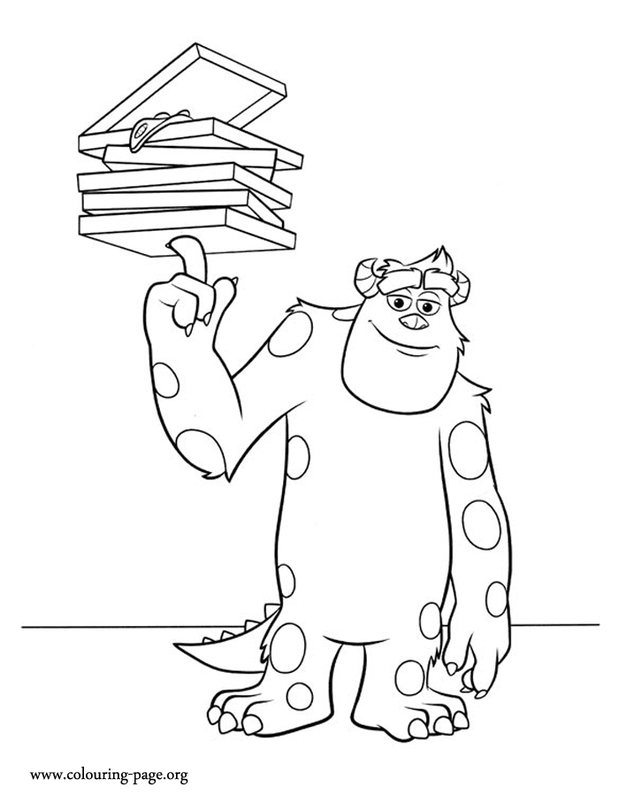 Sulley, a student of the Monsters University coloring page