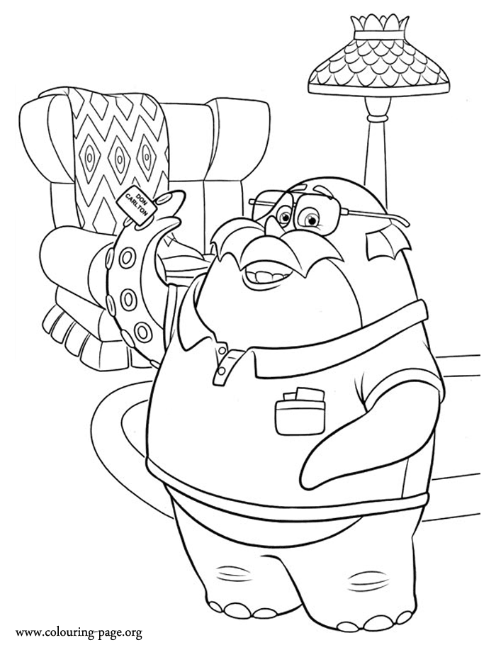 Don Carlton, a student in Monsters University coloring page