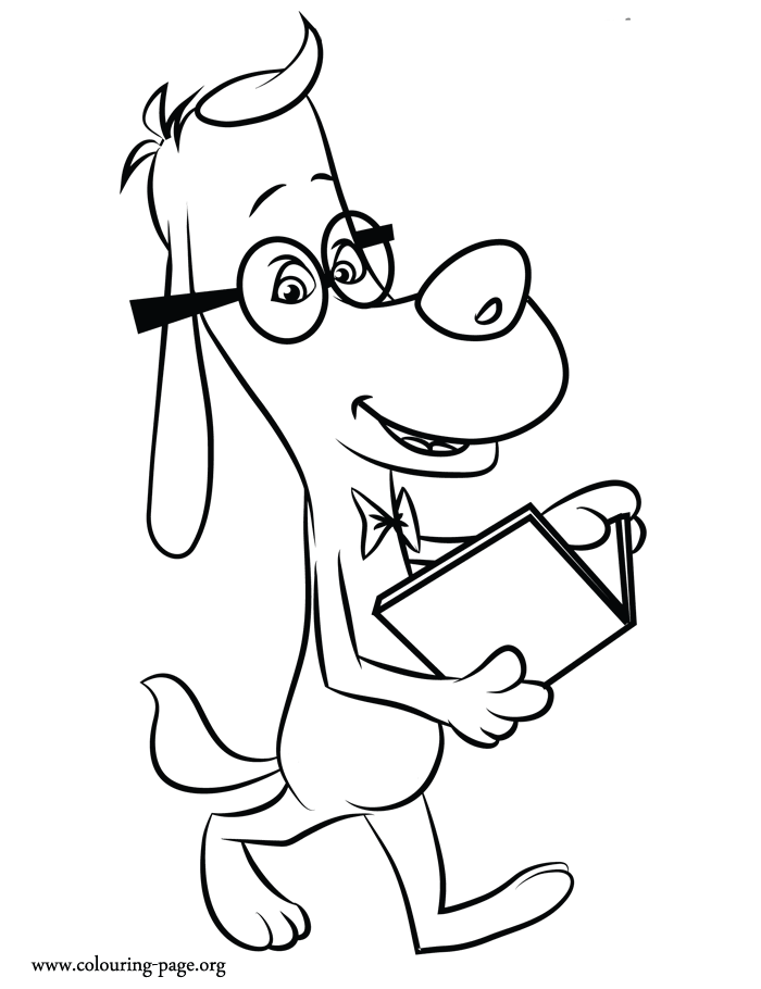 Mr. Peabody, a talking dog coloring page
