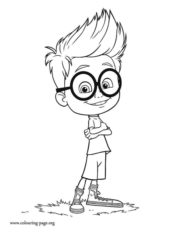 Sherman, the smart little boy coloring page