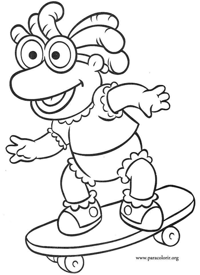Skeeter riding a skateboard