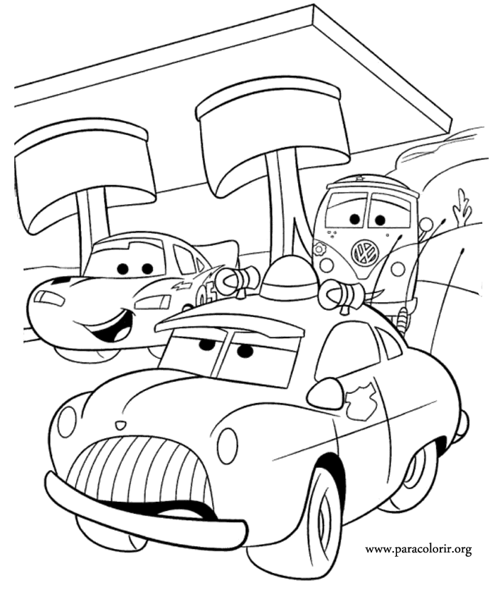 Lightning McQueen, Sheriff and Fillmore