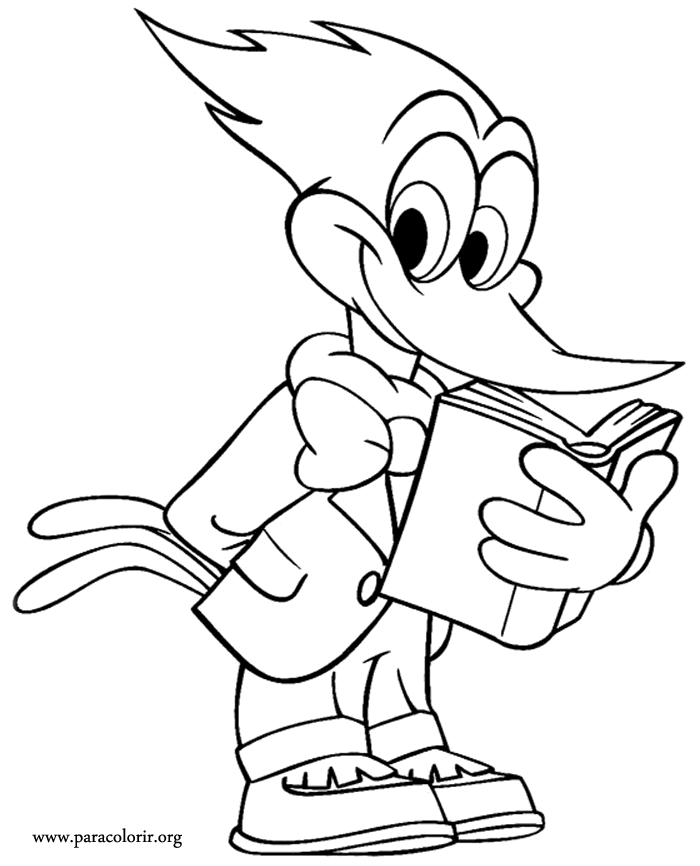 Woody Woodpecker studying