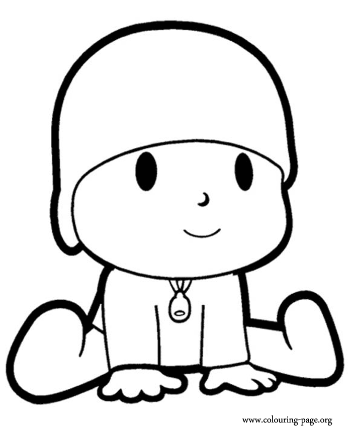 Pocoyo sitting coloring page