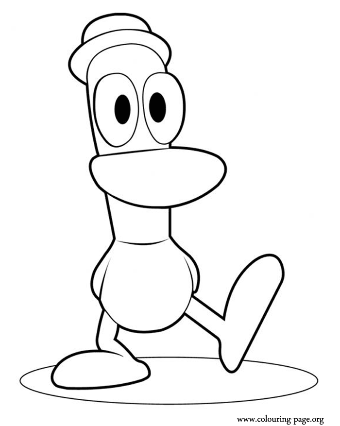 Pato dancing coloring page