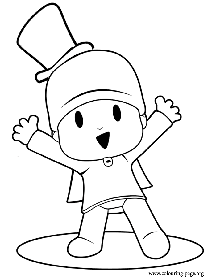 Pocoyo magician coloring page