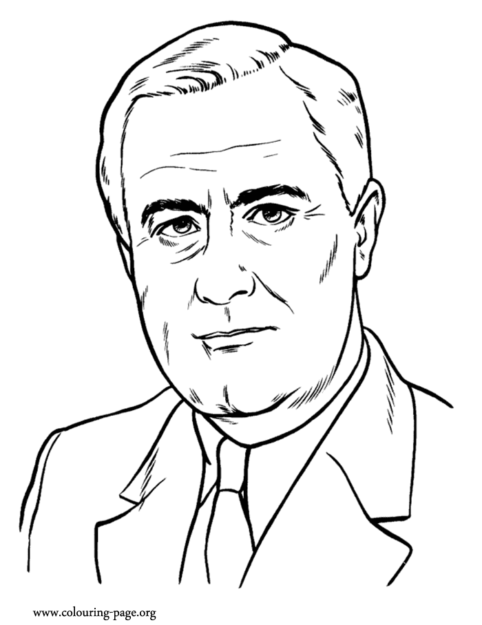 President&#039;s Day - President Franklin D. Roosevelt coloring page