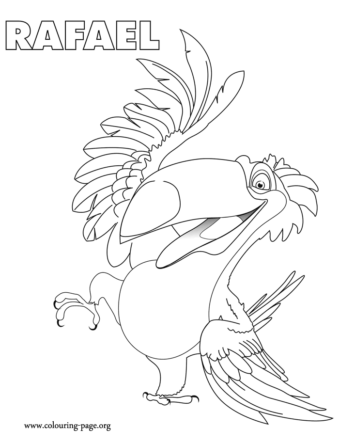 Toucan Rafael coloring page