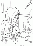 Barry and Vanessa having a romantic dinner coloring page