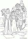 Merida with her parents coloring page