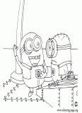 Gru's minions: Stewart and George coloring page
