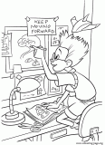 Lewis studying coloring page