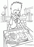 Lewis trying to fix the time machine coloring page