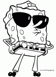 Spongebob as a cop coloring page