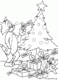 Tom and Jerry - Christmas Gifts coloring page