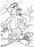 Tom and Jerry on the Beach coloring page