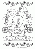 Tweety love coloring page