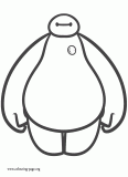 Baymax, a robot coloring page