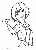 GoGo Tomago, a superheroine coloring page