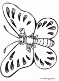 A cute waving butterfly coloring page