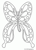 A cute butterfly with spots on the wings coloring page