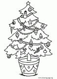 Christmas tree decorated coloring page